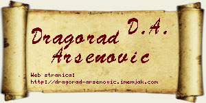 Dragorad Arsenović vizit kartica